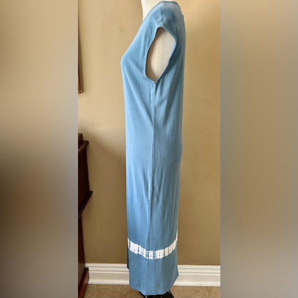 Raquel Allegra Column Dress Muscle Cap Sleeve Maxi Blue Tie Dye Size 1 / Medium - Picture 7 of 11